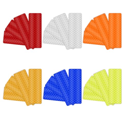 KEAHND 24pcs Aufkleber Reflektierend,Reflektoren Aufkleber,Reflektor Aufkleber,Reflektoren Fahrrad Aufkleber,Reflektorband Selbstklebend,Reflektor Aufkleber Fahrrad,Reflektierende Warnaufkleber von KEAHND