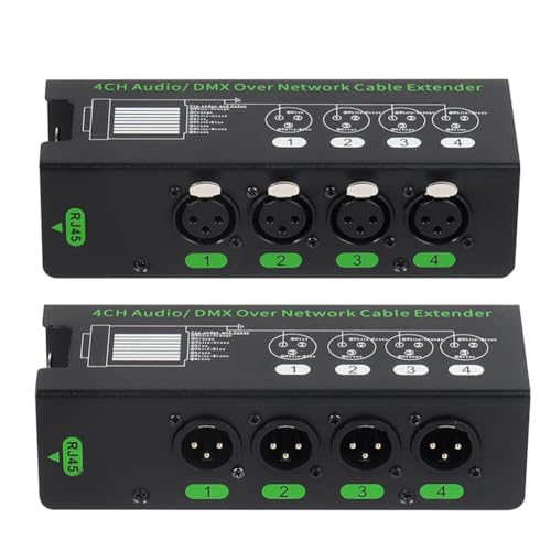 KEALBAUS 1 Paar Audio-/4-K-Verlängerungskabel, 3-polig auf DMX512-Netzwerk, Signalverlängerung, Adapter XLR auf RJ45, 1 Stecker + 1 von KEALBAUS