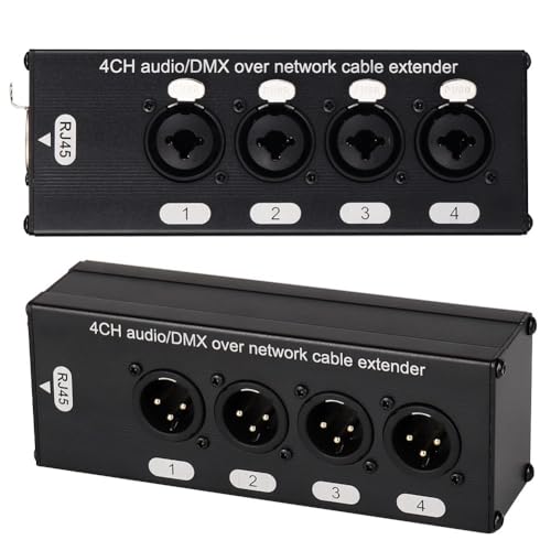 KEALBAUS 1 Paar Audio- und 4-K-XLR-Kabel, 3-polig oder 6,3 mm auf Netzwerk, Netzwerk-Verlängerung, DMX512 männlich + von KEALBAUS