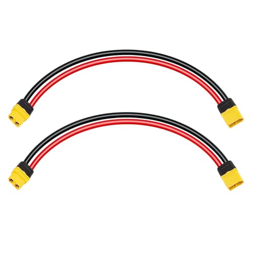 KEALBAUS 2 Stück Verlängerungskabel XT60 12AWG 1FT Kabel XT60 auf XT60 mit Stecker auf Stecker für RC Batteriezubehör von Solarpanel von KEALBAUS