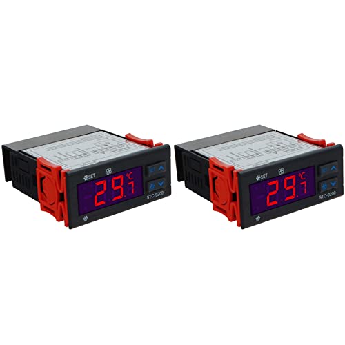 KEALBAUS 2 x -9200 Digitaler Temperaturregler mit Alarmfunktion, Abtauventilator, AC 220 V von KEALBAUS