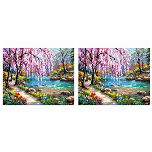 KEALBAUS 2 x Diamantmalerei, Landschaft, Basteln, Volldiamanten, Landschaft, Stickerei, Bild, Mosaik von KEALBAUS