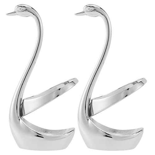 KEALBAUS 2 x Gabel- und Löffelhalter aus Edelstahl, Dekorationsgeschirr, Küchenutensilien, Schwanenhalter, Besteckhalter, bestes Geschenk von KEALBAUS