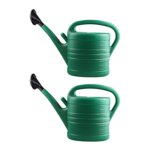 KEALBAUS 2 x Gießkanne mit grünem 10 Liter 2 Gallonen Blumenflasche für den Garten mit langem Griff von KEALBAUS