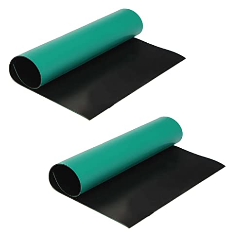 KEALBAUS 2 x Schreibtischmatte, grün, antistatisch, ESD, 300 x 400 mm, Erdung, für Reparatur von Telefon, Tablet, PC von KEALBAUS