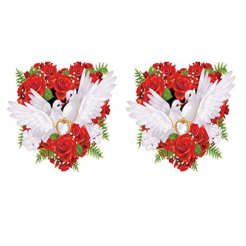 KEALBAUS 2 x Voller Diamant, rund, 5D, Diamantmalerei, Basteln, Taube, , Liebe von KEALBAUS