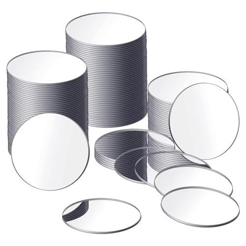 KEALBAUS 25 Stück Acryl-Spiegel, klein, für runde Spiegel, selbstklebend, rund, für Handarbeit (3 Zoll Durchmesser), einfach zu installieren und zu verwenden von KEALBAUS