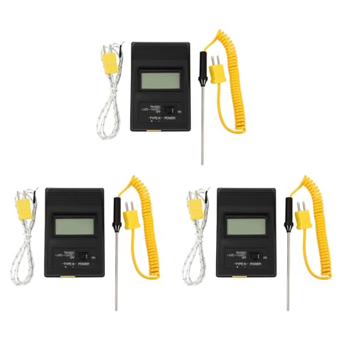 KEALBAUS 3 x Tm-902C Thermometer (-50 °C bis 750 °C) Tm902C Temperatursensor Typ K Digital + Nadel für Thermoelement-Sondendetektor von KEALBAUS