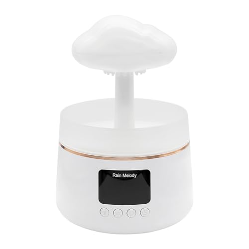 KEALBAUS 300 ml Pilz Regen Wolke Luftbefeuchter Tropfen Sound Bunte Nachtlichter Aromatherapie Diffusor von KEALBAUS
