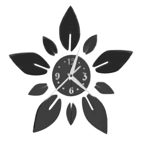 KEALBAUS 40 cm DIY Blume Blatt Spiegel Acryl Spiegel Wanduhr selbstklebend Uhren Quarz Wohnzimmer Dekor Uhr selbstklebend Einfach zu bedienen KEALBAUS 40 cm DIY Blume Blatt Spiegel Acryl Spiegel Wanduhr selbstklebend Uhren Quarz Wohnzimmer Dekor Uhr selbstklebend Einfach zu bedienen von KEALBAUS