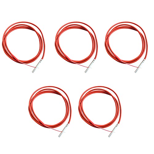 KEALBAUS 5 x Temperatursensor PT1000 mit 2 Drähten, Thermistor mit Silikongel, Sonde 1,5 m, 45 mm x 5 mm von KEALBAUS