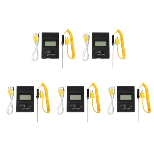 KEALBAUS 5 x Tm-902C Thermometer (-50 °C bis 750 °C) Tm902C Temperatursensor Typ K Digital + Nadel für Thermoelement-Sondendetektor von KEALBAUS