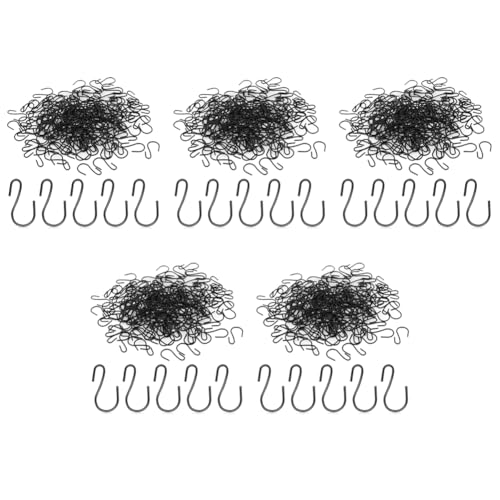 KEALBAUS 600 Stück Mini-Haken in S-Form, 1 Zoll, S-Form, Haken in S-Form, Mini-Deko-Haken aus Metall, für Handarbeit (schwarz) von KEALBAUS