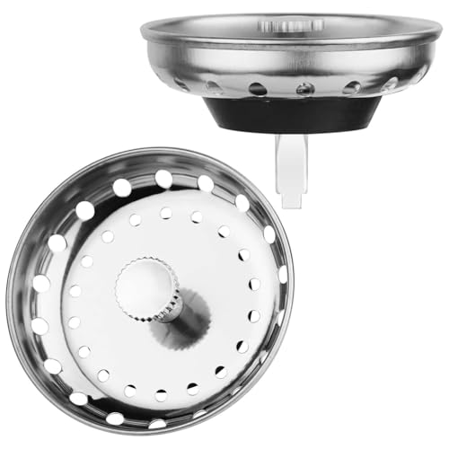 KEALBAUS Abflusssieb für Küchenspüle, 2 Stück, für Standard-Abfluss von 3 – 1/2 Zoll, Siebkorb für Spüle aus Edelstahl von KEALBAUS