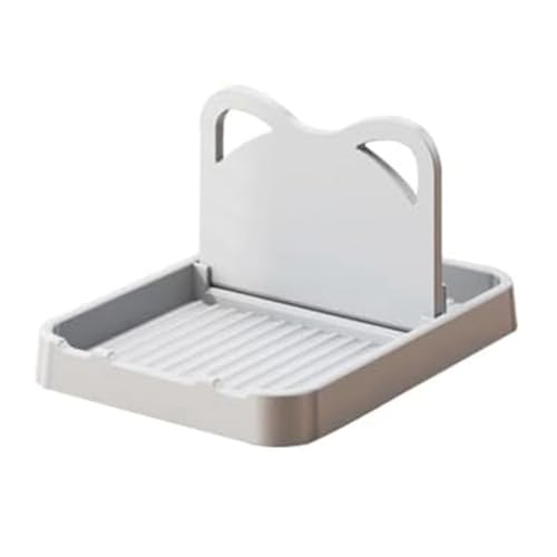 KEALBAUS Löffelablage mit Deckelhalter, klappbarer Löffelhalter für Küchentheke, Topfdeckelhalter in Katzenform für Löffel, grau, einfach zu installieren und zu verwenden von KEALBAUS