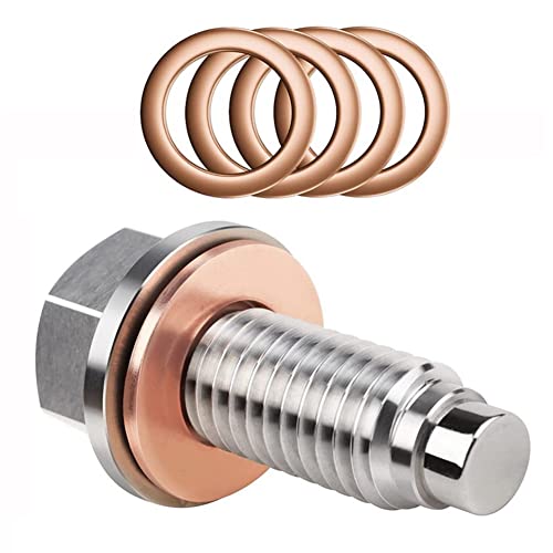 KEALBAUS Magnetischer Ablassschraube M14 x 1,5 – Edelstahlschraube mit Neodym-Magnet – mit 5Coopers Unterlegscheibe – Hochleistungsverschluss von KEALBAUS