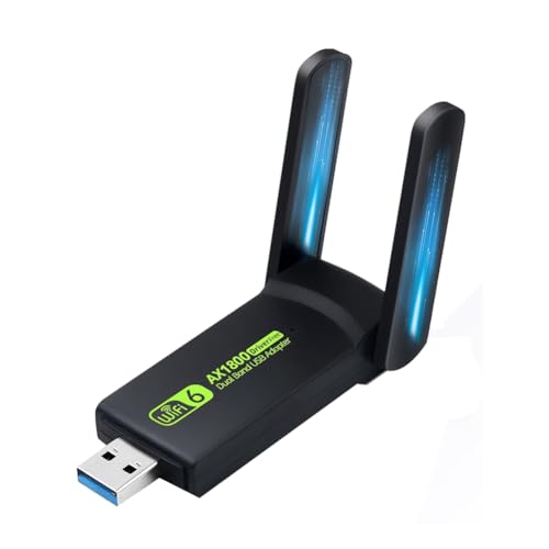 KEALBAUS Netzwerkadapter WiFi6 USB3.0 1800 Mbps 802.11AX Dual-Band 2,4 G/5 GHz Wireless WiFi Dongle unterstützt Netzwerkkarte Win10/11 PC KEALBAUS Netzwerkadapter WiFi6 USB3.0 1800 Mbps 802.11AX Dual-Band 2,4 G/5 GHz Wireless WiFi Dongle unterstützt Netzwerkkarte Win10/11 PC von KEALBAUS