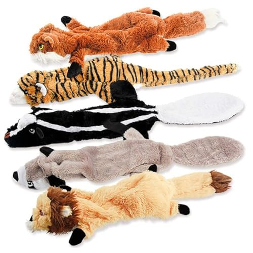 KEALBAUS Quietschendes , 5 Stück, Kauspielzeug für Hunde, aus Plüsch, ohne Füllung, für kleine, mittlere und große Haustiere, einfach zu bedienen von KEALBAUS