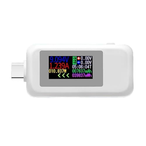 KEALBAUS Tester Typ C Voltmeter Digital DC Spannungszähler Amperemeter Stromzähler Amperemeter Detektor Power Bank Ladegerät Indikator Weiß Einfache Installation von KEALBAUS