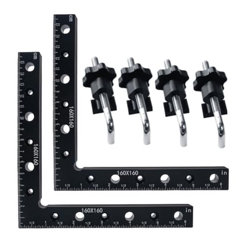 KEALBAUS Verstellbares Winkellineal für die Holzbearbeitung, rechtwinklig, aus Aluminium, Positionierungsclip, L-Form, 6 Stück, einfache Installation KEALBAUS Verstellbares Winkellineal für die Holzbearbeitung, rechtwinklig, aus Aluminium, Positionierungsclip, L-Form, 6 Stück, einfache Installation von KEALBAUS