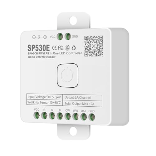 KEALBAUS WiFi 12-in-1 SP530E PWM SPI Pixels Dimmer für WS2812B WS2811 RGB RGBW LED-Streifen mit Sprachsteuerung von KEALBAUS