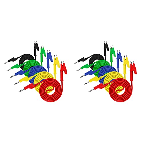 KEALLANS 10 STÜCKE 4 mm Multimeter Bananen Stecker An Krokodil Klemmen Messleitung für Elektrische Test Drähte und Krokodil Klemmen Kabel von KEALLANS