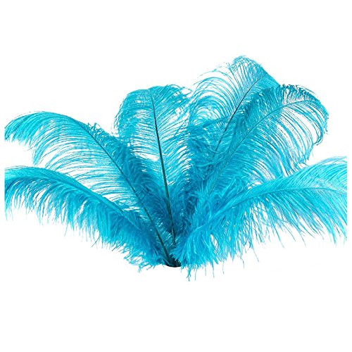 KEALLANS 10 Stück Natürliche Straußenfedern See Blau 20-25Cm von KEALLANS