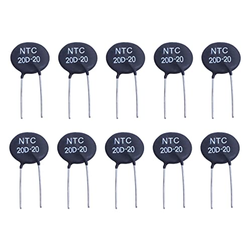 KEALLANS 10 x Thermistor 20D-20 zur Begrenzung des Anrufstroms des Vorschaltgeräts CFL, Schwarz von KEALLANS