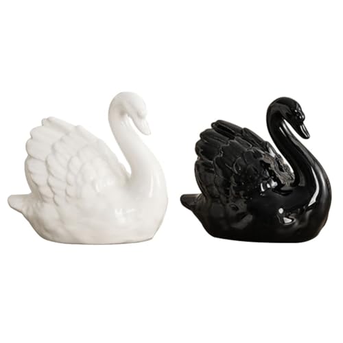 KEALLANS 2 Stück Weiße Schwarze -Skulptur-Dekoration, Elegante Keramik-Schwanenpaar-Figurenstatue für Heimbüro-Dekoration, Langlebig, Einfache Installation KEALLANS 2 Stück Weiße Schwarze -Skulptur-Dekoration, Elegante Keramik-Schwanenpaar-Figurenstatue für Heimbüro-Dekoration, Langlebig, Einfache Installation von KEALLANS