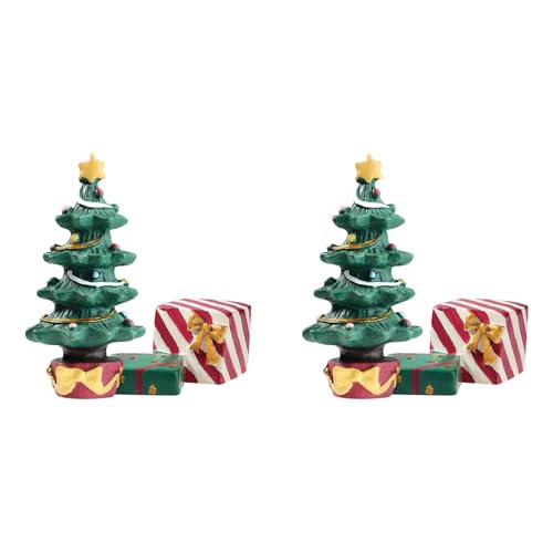 KEALLANS 2 x Dekoration für Aquarien, Weihnachtsbaum, Box, Ornamente, Mikrolandschaft aus Kunstharz, Miniatur, für Aquarien KEALLANS 2 x Dekoration für Aquarien, Weihnachtsbaum, Box, Ornamente, Mikrolandschaft aus Kunstharz, Miniatur, für Aquarien von KEALLANS
