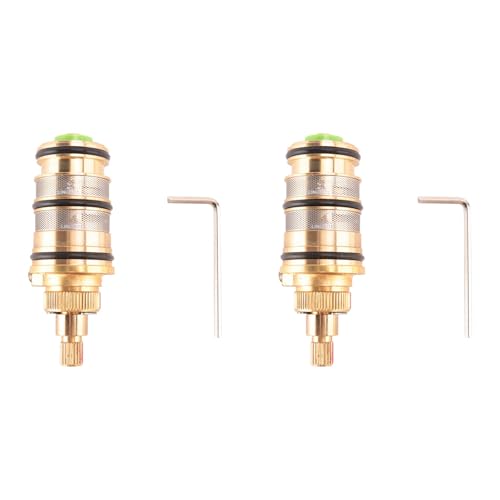 KEALLANS 2 x Thermostatkartusche und Griff aus Messing für Mischbatterie Duschstange von KEALLANS