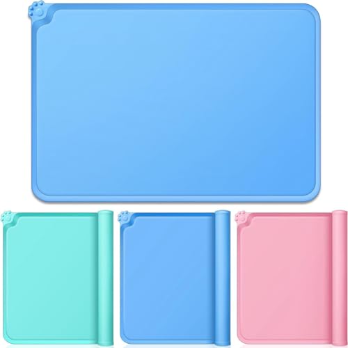 KEALLANS 3er-Pack Silikonmatten zum Basteln, Harz, rutschfeste Silikonplatten, Silikon-Malmatten mit Erhöhten Seiten, Langlebige Desktop-Abdeckung von KEALLANS