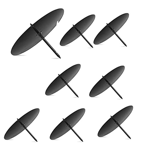KEALLANS 8 STK. 8 cm Adventskerzenhalter Metallkerzenhalter Weihnachtskerzenteller mit Spike Schwarz von KEALLANS