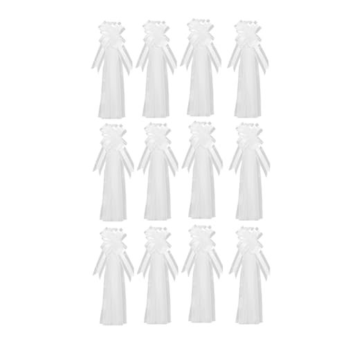 KEALLANS Große Weiße Schleifen für Hochzeitsbänke mit Langem Tüll, Schleifen für Hochzeitsbänke, Stuhlgangdekoration, Hochzeitsautodekoration KEALLANS Große Weiße Schleifen für Hochzeitsbänke mit Langem Tüll, Schleifen für Hochzeitsbänke, Stuhlgangdekoration, Hochzeitsautodekoration von KEALLANS