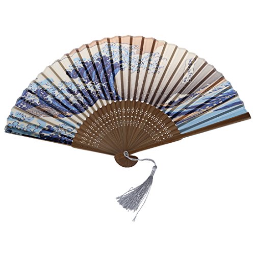 KEALLANS Japanischer Hand Faltbarer Faecher mit traditionellem japanischem -e von KEALLANS