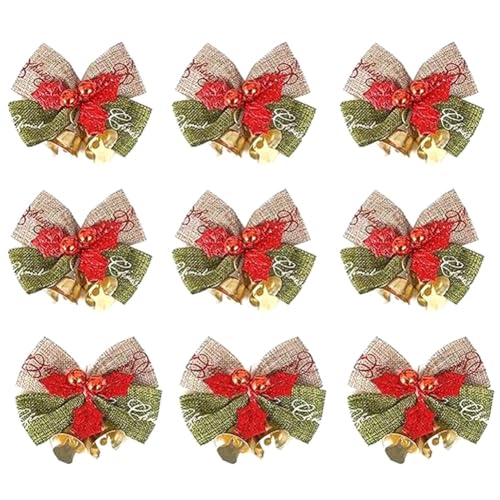 KEALLANS Mini-Dekoration für Weihnachtsschleifen, Kränze aus Segeltuch und Rot, kleine Schleifen, Weihnachtsbaumschleifen, für Party, Hochzeit, einfach zu verwenden, 6 x 5 x 2,2 cm KEALLANS Mini-Dekoration für Weihnachtsschleifen, Kränze aus Segeltuch und Rot, kleine Schleifen, Weihnachtsbaumschleifen, für Party, Hochzeit, einfach zu verwenden, 6 x 5 x 2,2 cm von KEALLANS