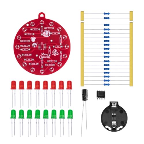 KEALLANS NE555 LED Weihnachtsbaum Dekoration LED Blinking Leiterplatte Löten DIY Kit Rot Grün Blinkendes Licht Löten Übungsplatine KEALLANS NE555 LED Weihnachtsbaum Dekoration LED Blinking Leiterplatte Löten DIY Kit Rot Grün Blinkendes Licht Löten Übungsplatine von KEALLANS
