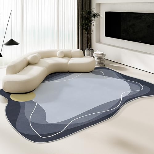 KEAOZVFE Moderner Teppich mit unregelmäßigem Muster, unregelmäßig geformter Flächenteppich für Wohnzimmer, Schlafzimmer, Esszimmer, ästhetischer Art-Deco-Überwurfteppich KEAOZVFE Moderner Teppich mit unregelmäßigem Muster, unregelmäßig geformter Flächenteppich für Wohnzimmer, Schlafzimmer, Esszimmer, ästhetischer Art-Deco-Überwurfteppich von KEAOZVFE