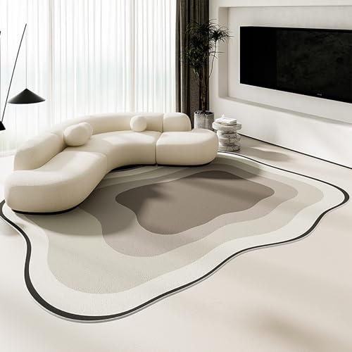 KEAOZVFE Moderner Teppich mit unregelmäßigem Muster, unregelmäßig geformter Flächenteppich für Wohnzimmer, Schlafzimmer, Esszimmer, ästhetischer Art-Deco-Überwurfteppich KEAOZVFE Moderner Teppich mit unregelmäßigem Muster, unregelmäßig geformter Flächenteppich für Wohnzimmer, Schlafzimmer, Esszimmer, ästhetischer Art-Deco-Überwurfteppich von KEAOZVFE