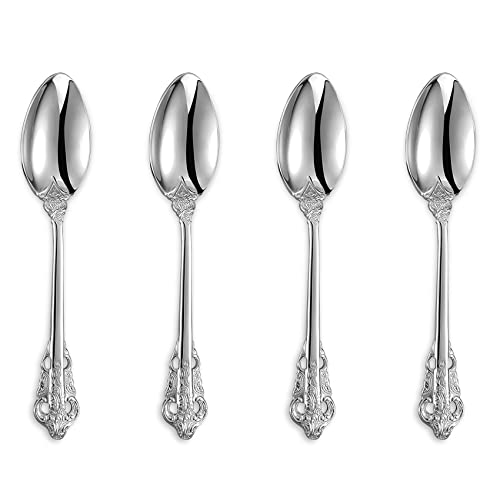 KEAWELL Luxuriöse Teelöffel, 16 cm, 18/10 Edelstahl, wunderschöne kleine Löffel, Rühren, Mischen, Zucker, Kuchen, Dessertlöffel, Mini-Antipasto-Löffel (Silber) von KEAWELL