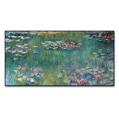 Monet Water Lotus Leinwand Gemälde Reproduktion impressionistischer Kunst Poster und Druck Wandbilder für Wohnkultur 30 x 60 cm rahmenlos von KEBIA