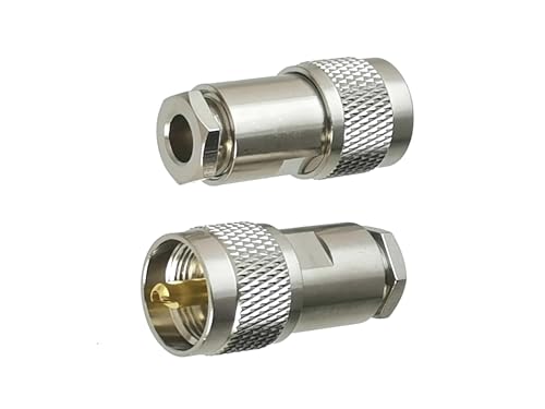 2 Stück UHF PL259 Stecker Klemme RG5 RG6 5D-FB LMR300 Kabel RF Koaxial von KEBLIN