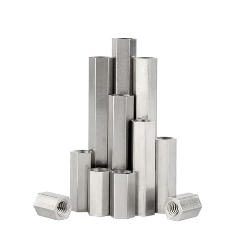 KEBLIN 2/5/10 Stück M2 .5 M3 M4 M5 M6 M8 M10 M12 304 Edelstahl Sechskant-Abstandshalter Abstandshalter Lange Stange Kupplungsmutter Bolzen(45mm,M2(10pcs)) von KEBLIN
