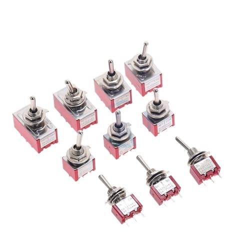 10Pcs Miniature Toggle Switch Red Mts-102 MTS-101 MTS-202 MTS-303 MTS-402 250V 2A 125V 5A(10Pcs MTS-202) von KEBTOKMRW