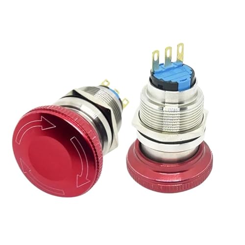16mm 19mm 22mm Emergency Stop Switch mushroom push button stop switch 1no1nc 2no2nc latching switch on off(22mm mushroom,2NO2NC) von KEBTOKMRW