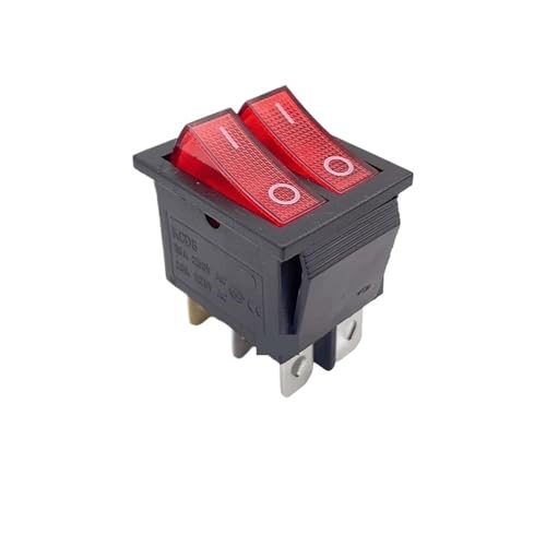 1PCS KCD8 6PIN 16A 250V 20A 125V Double Light Switch Rocker Switch Waterproof ON-OFF KCD6 Boat Power Switch(Waterproof cap) von KEBTOKMRW