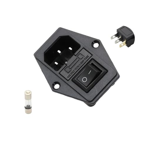 1Pcs AC-01A power Rocker Switch w Fuse IEC 3 Pin 320 C14 Inlet Power Sockets Switchs Connector Plug 10A 250V(Black-3 Pin) von KEBTOKMRW