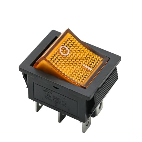 2 Position KCD4 Rocker Switch ON-OFF 4 Pins /6 Pins Electrical equipment With Light Power Switch Switch cap 16A 250VAC/ 20A 125V(Yellow,6 Pins) von KEBTOKMRW