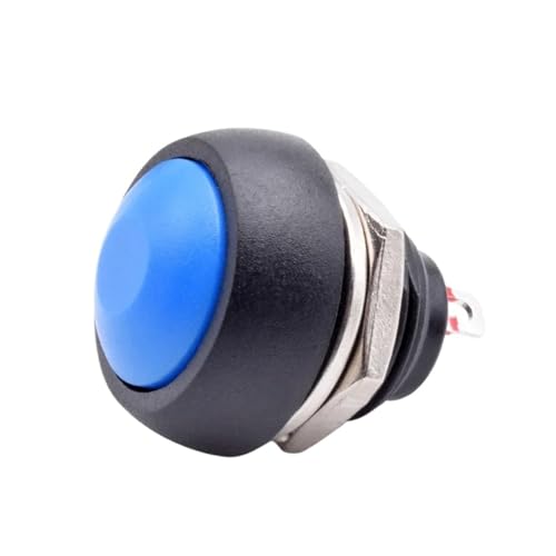 5/10pcs PBS 33B Mini Samll Plastic Push Button Round Head ON OFF Momentary Switch 2 Pin 12mm Waterproof Power Reset Non-locking(Blue,10pcs) von KEBTOKMRW