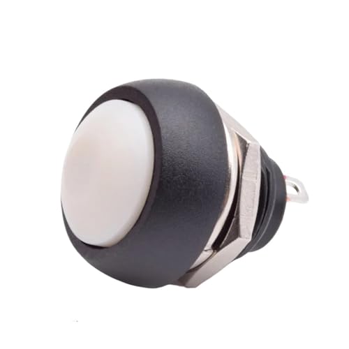 5/10pcs PBS 33B Mini Samll Plastic Push Button Round Head ON OFF Momentary Switch 2 Pin 12mm Waterproof Power Reset Non-locking(White,10pcs) von KEBTOKMRW